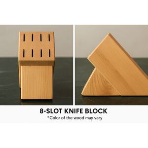 Cutco 18-Slot Knife Block | Honey Oak Wood Holder | Countertop Organizer Stand